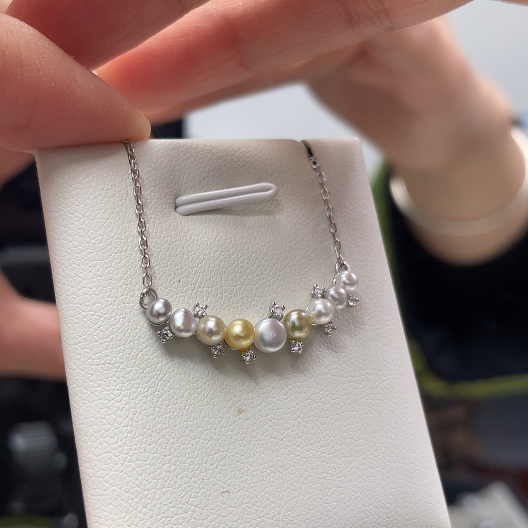 银S925镶嵌海水珍珠颈饰