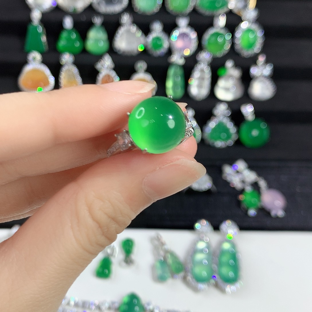 荔***️玛瑙/玉髓银S925镶嵌戒指