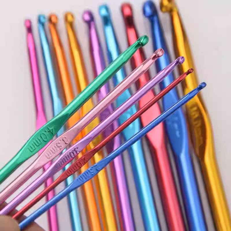 彩色金属钩针手工编织工具可用于毛线拖鞋布偶及毛衣编织