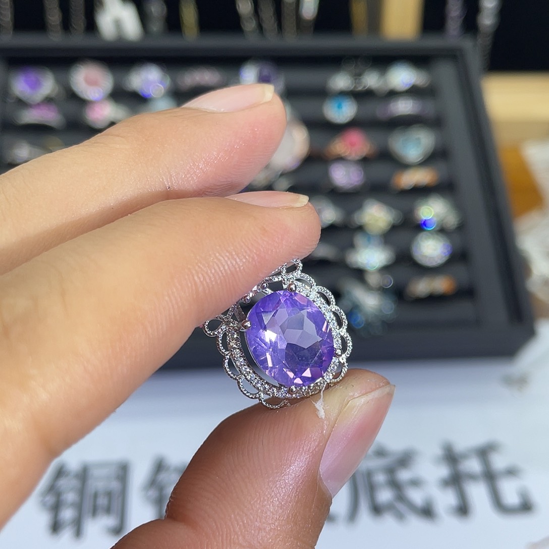 紫晶珠宝半成品未镶嵌