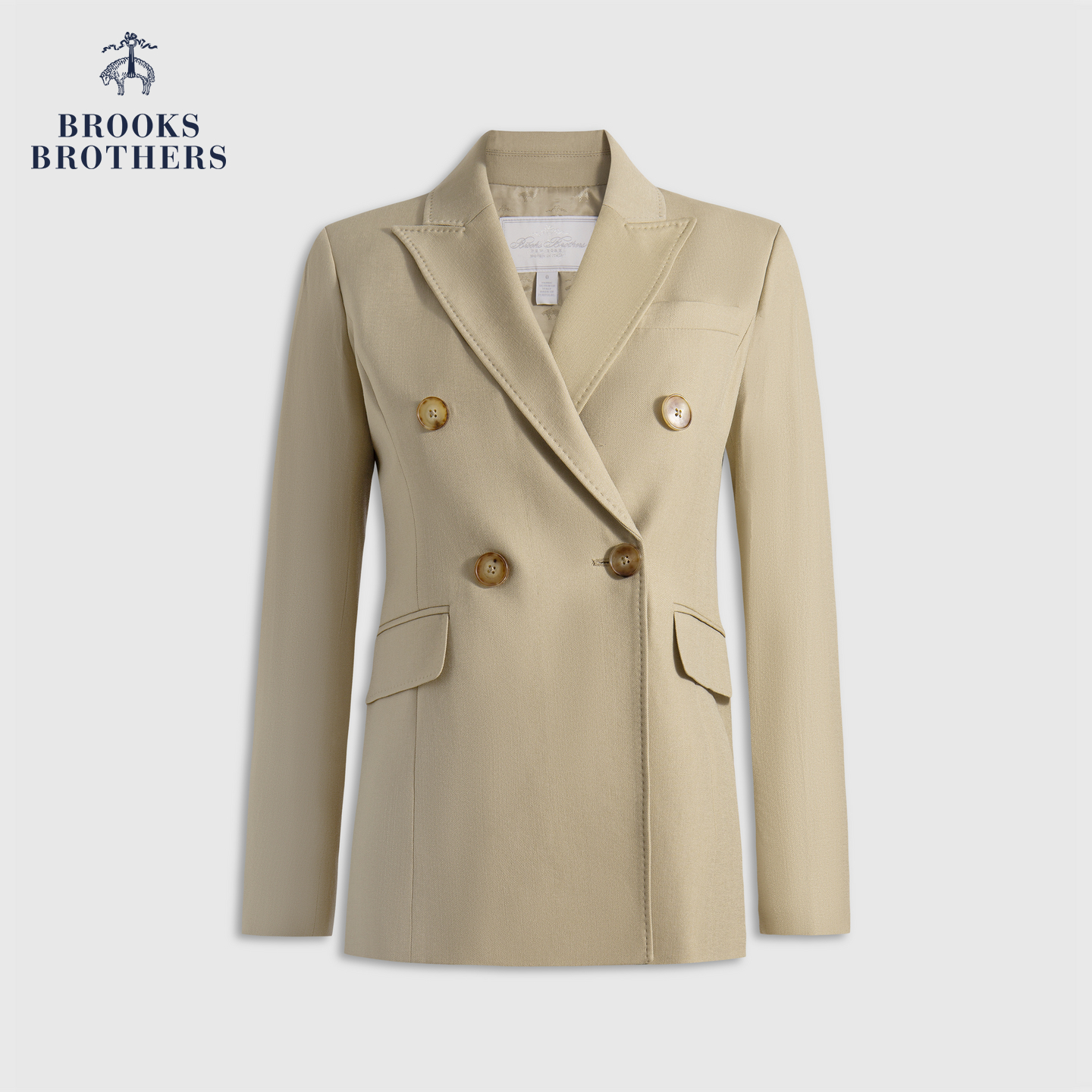 Brooks Brothers/布克兄弟女士25早秋新品绵羊毛复古双排扣西装
