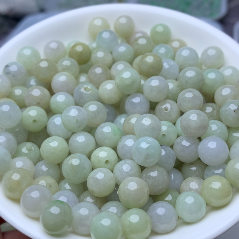 【闪购商品】未镶嵌手链翡翠卡8.5冰绿白10个