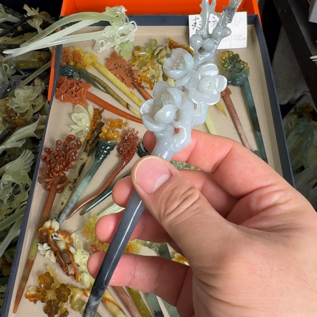 岫玉发饰未镶嵌明君玉簪贼拉好看