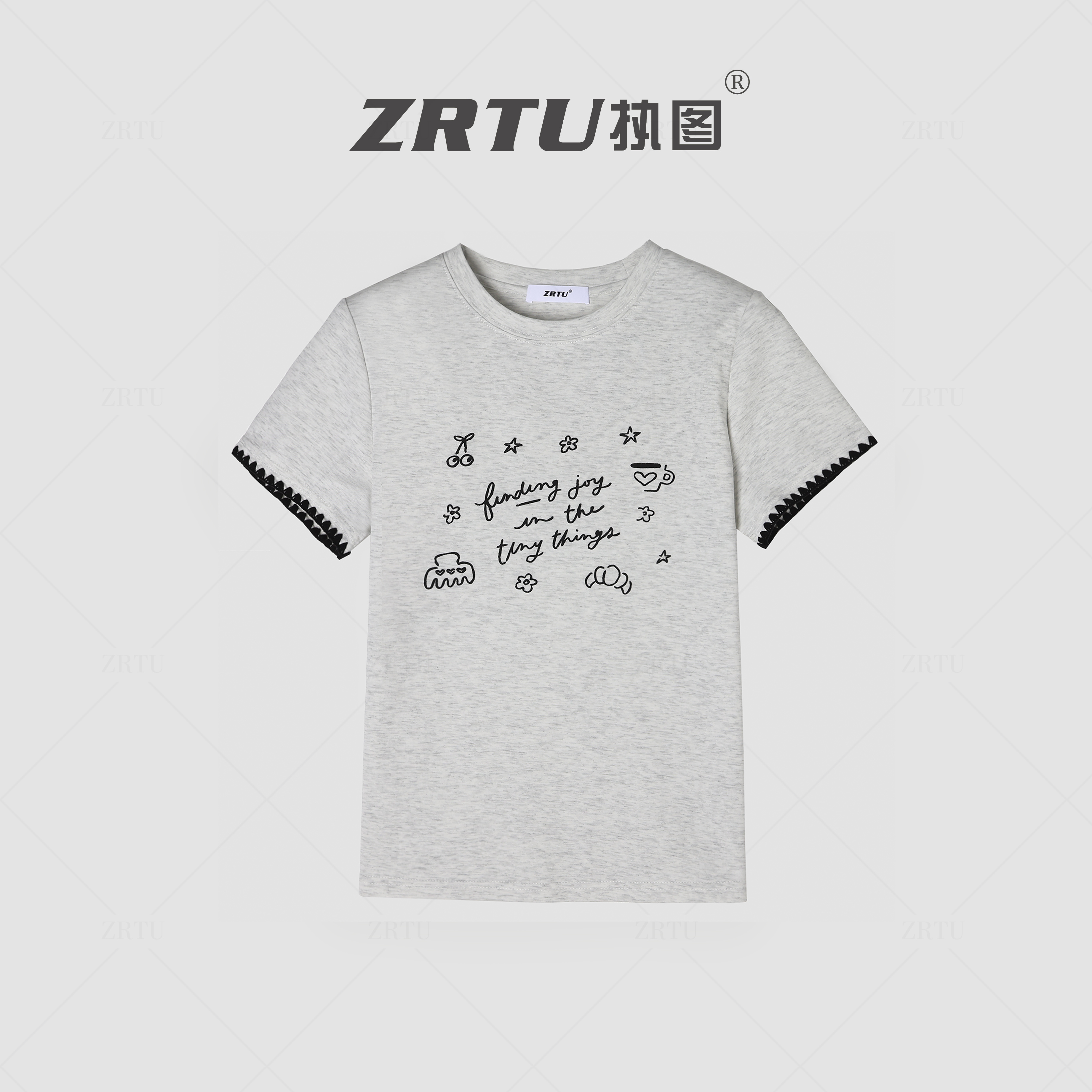 ZRTU/执图2025新款常规宽松印花短袖