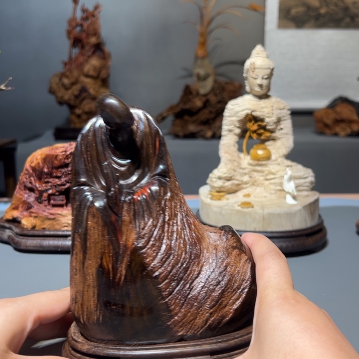 z***1交趾黄檀（大红酸枝）无相摆件作品