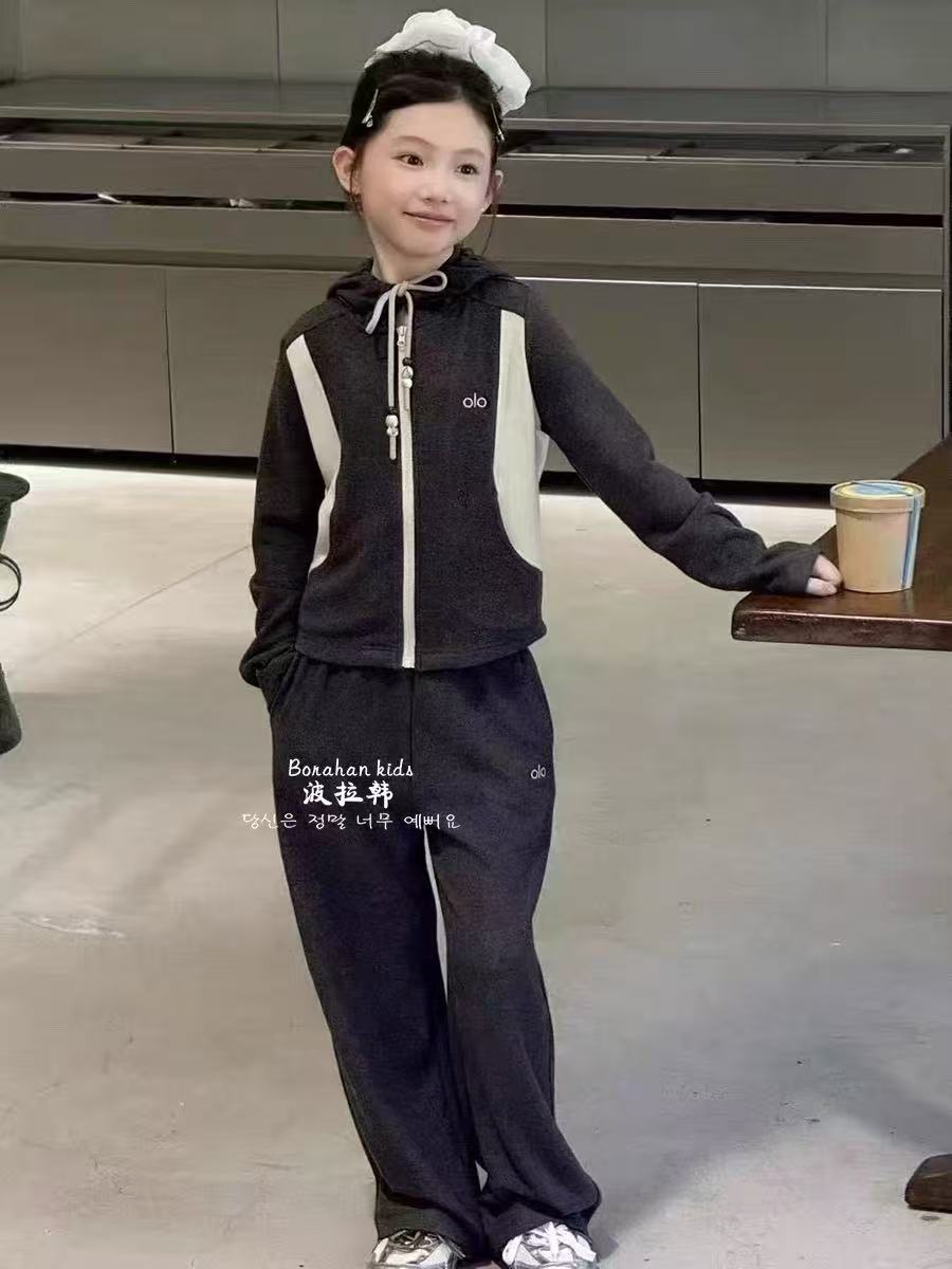 BORAHANKIDS乘风破浪-套装2025儿童洋气运动服中大童卫衣两件套