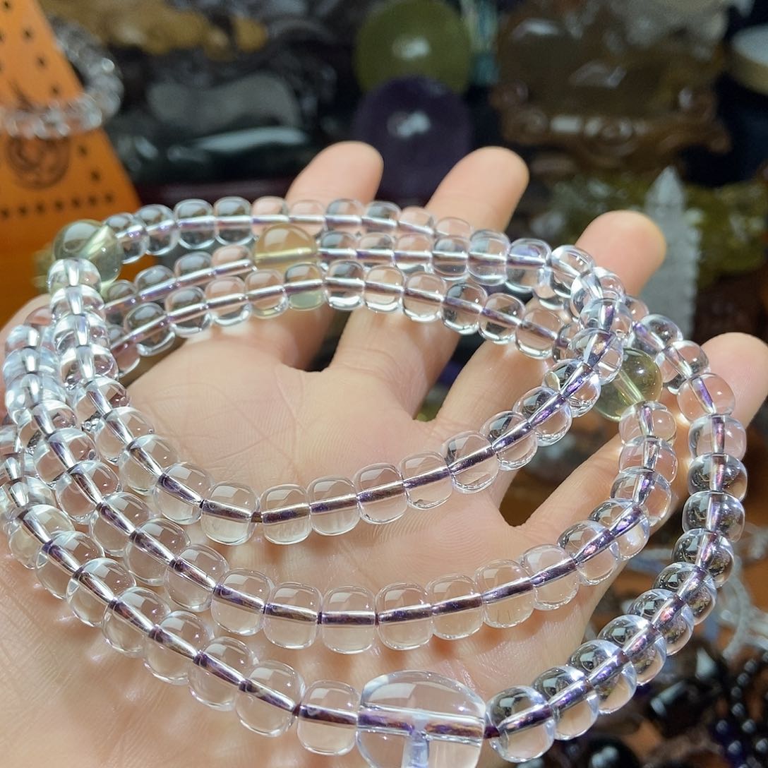 水晶套链未镶嵌水晶108颗盘珠