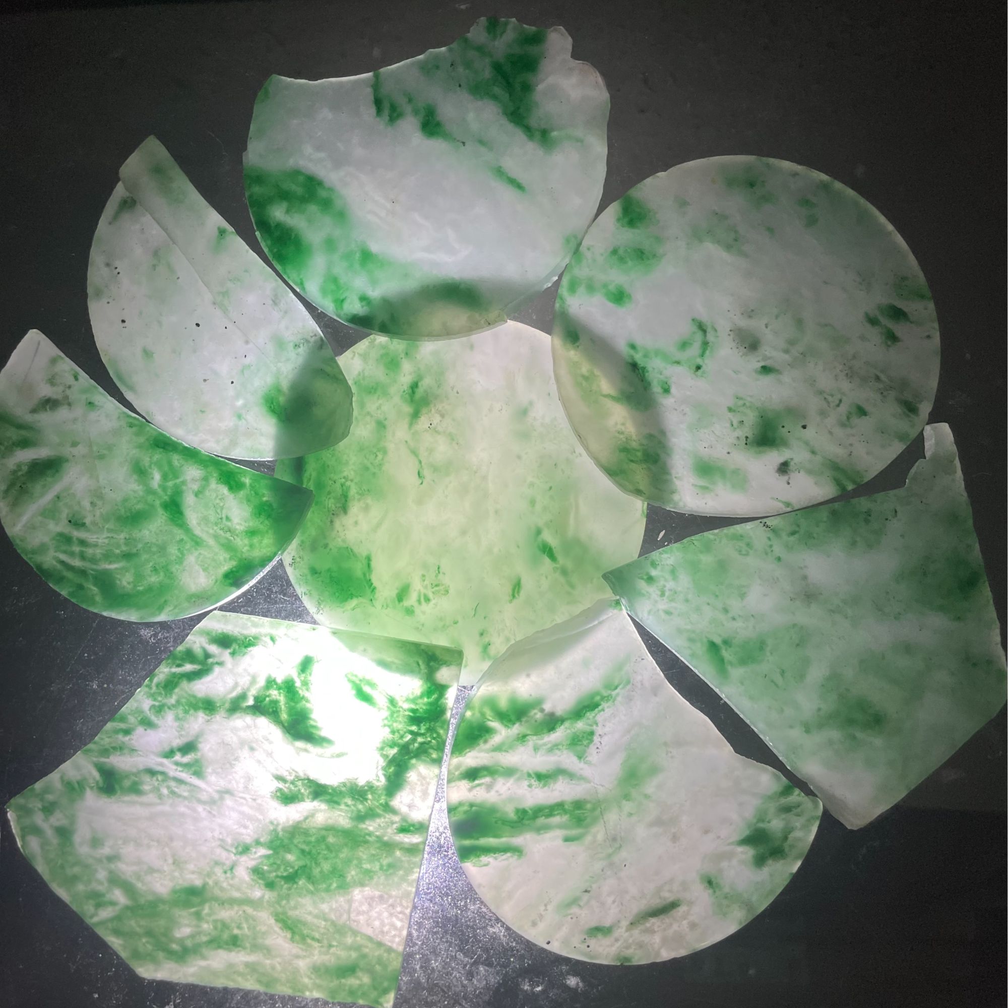 天然非洲翠片料原石平安扣无事牌珠子直播链接多样性发1毛料切割