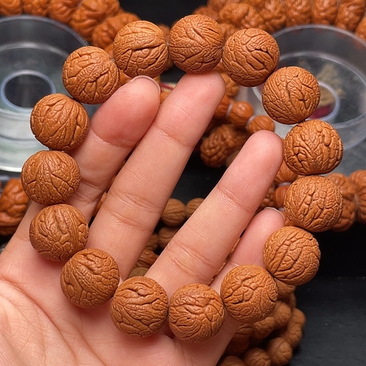 桃核手串金丝龙珠1.7