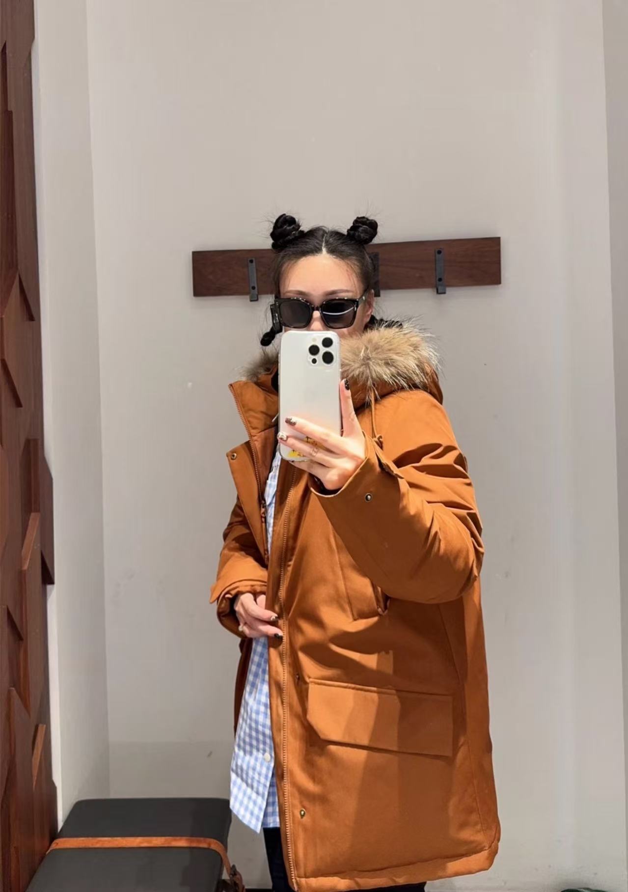 小叔叔派克大毛领派克羽绒服男款