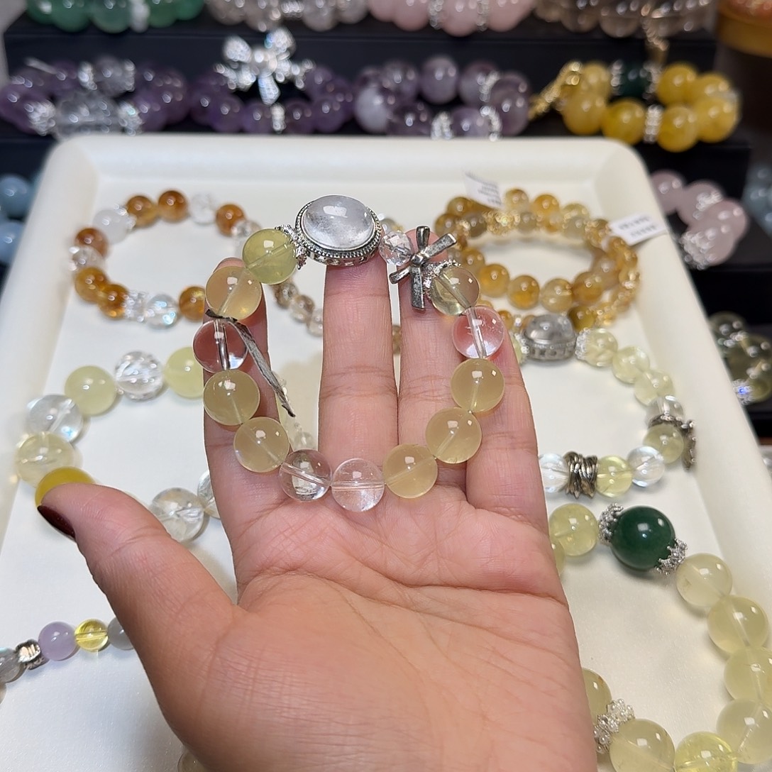 烟晶手链14K金镶嵌