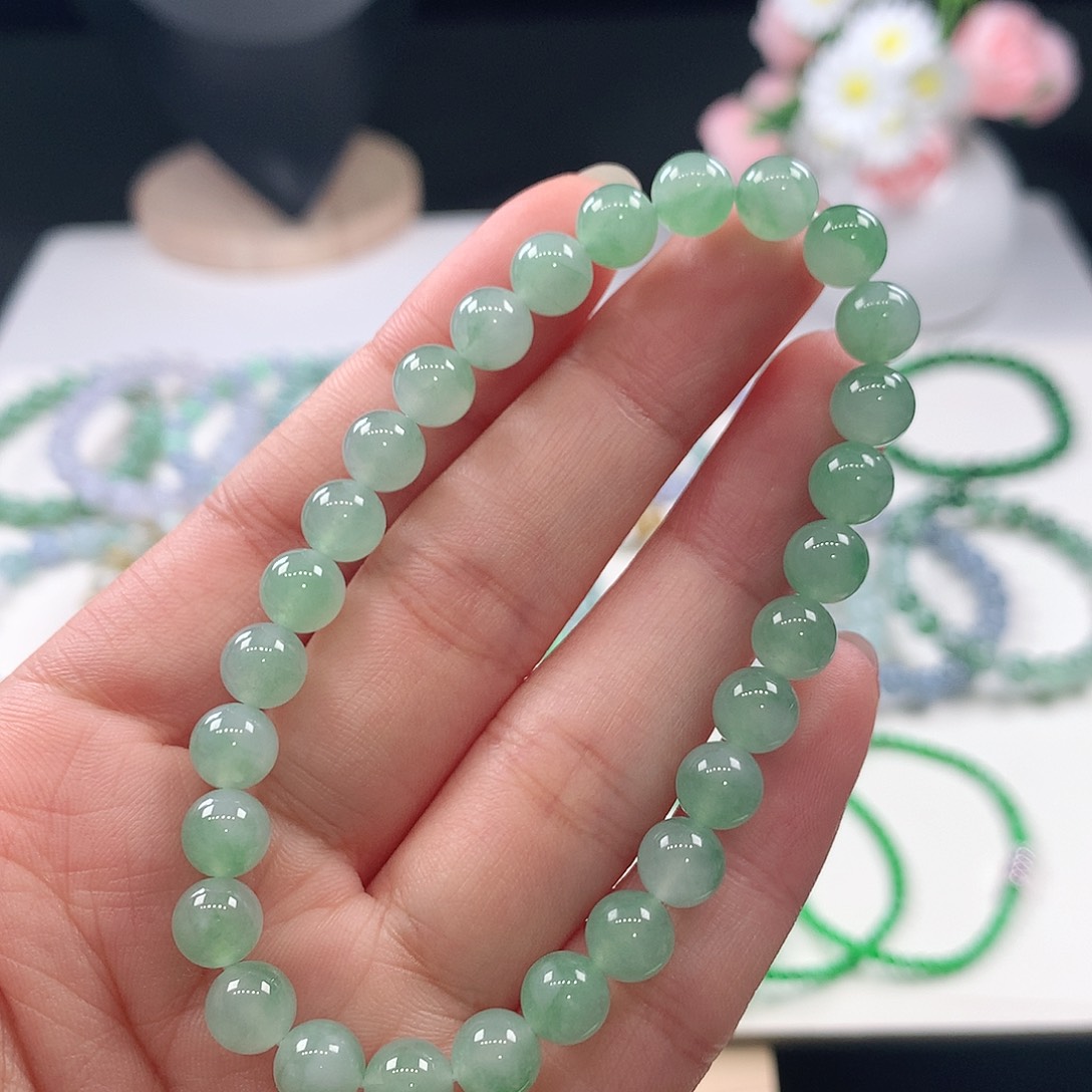 翡翠未镶嵌手链6.9mm