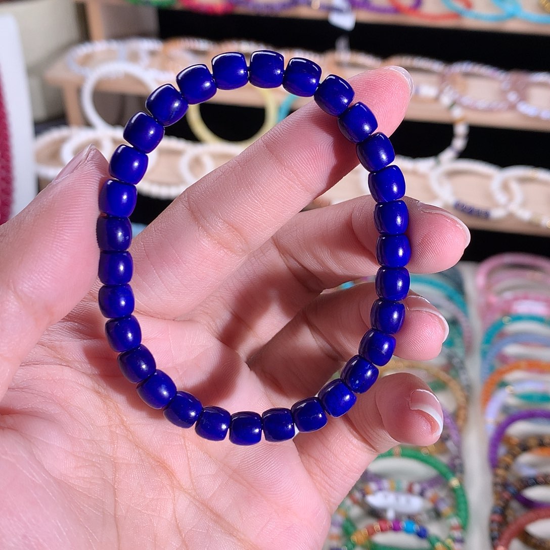 未镶嵌青金石手串旧****年精工直切青金石6.5mm