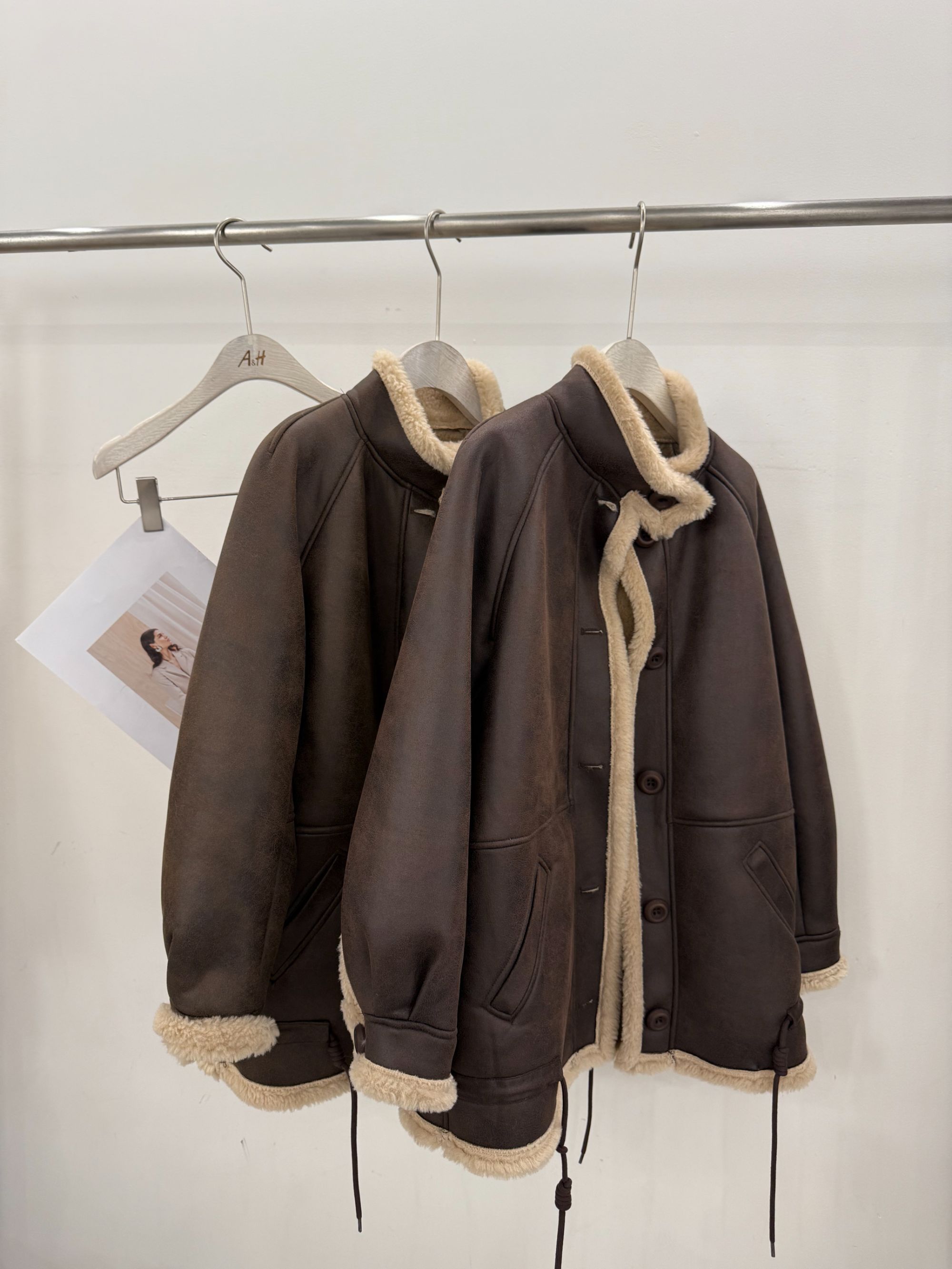 88111皮毛外套女2025冬季立领小众简约百搭韩系单排扣加绒上衣潮