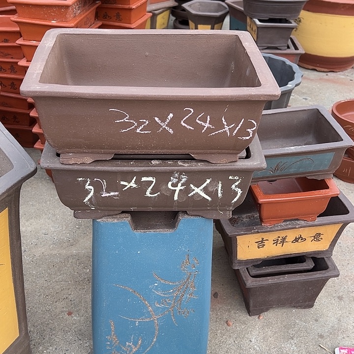 紫砂花盆，透气花盆