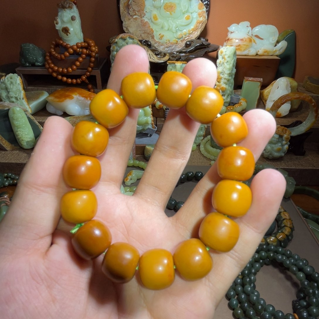 透闪石质玉手链15 16未镶嵌