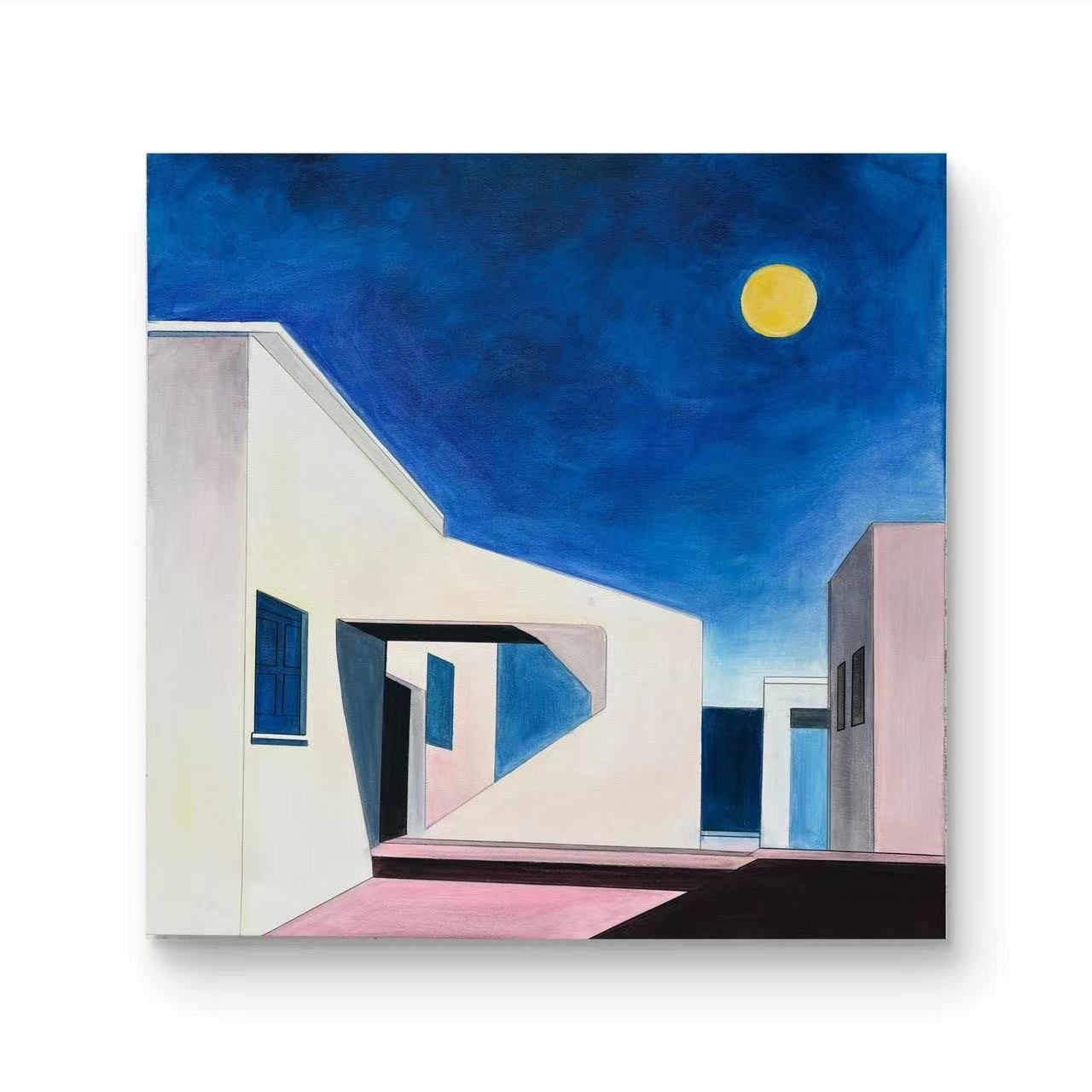 【纯白筑景】孤品“90*90” No.104 纯手绘挂画