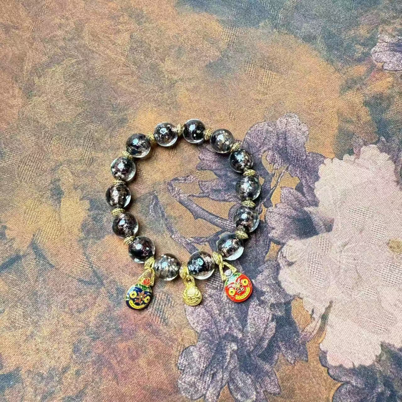 SC-208 夜光香灰琉璃单圈手串（多发性其一）（无礼盒）