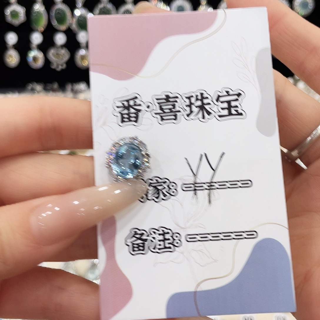 颈饰托帕石银S925镶嵌吊坠