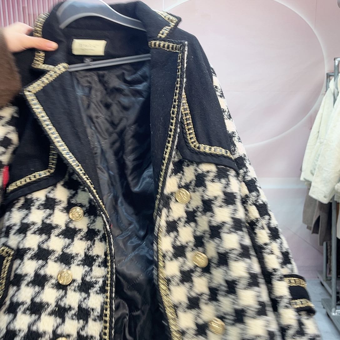 堼*千鸟格外套大衣羊羊的