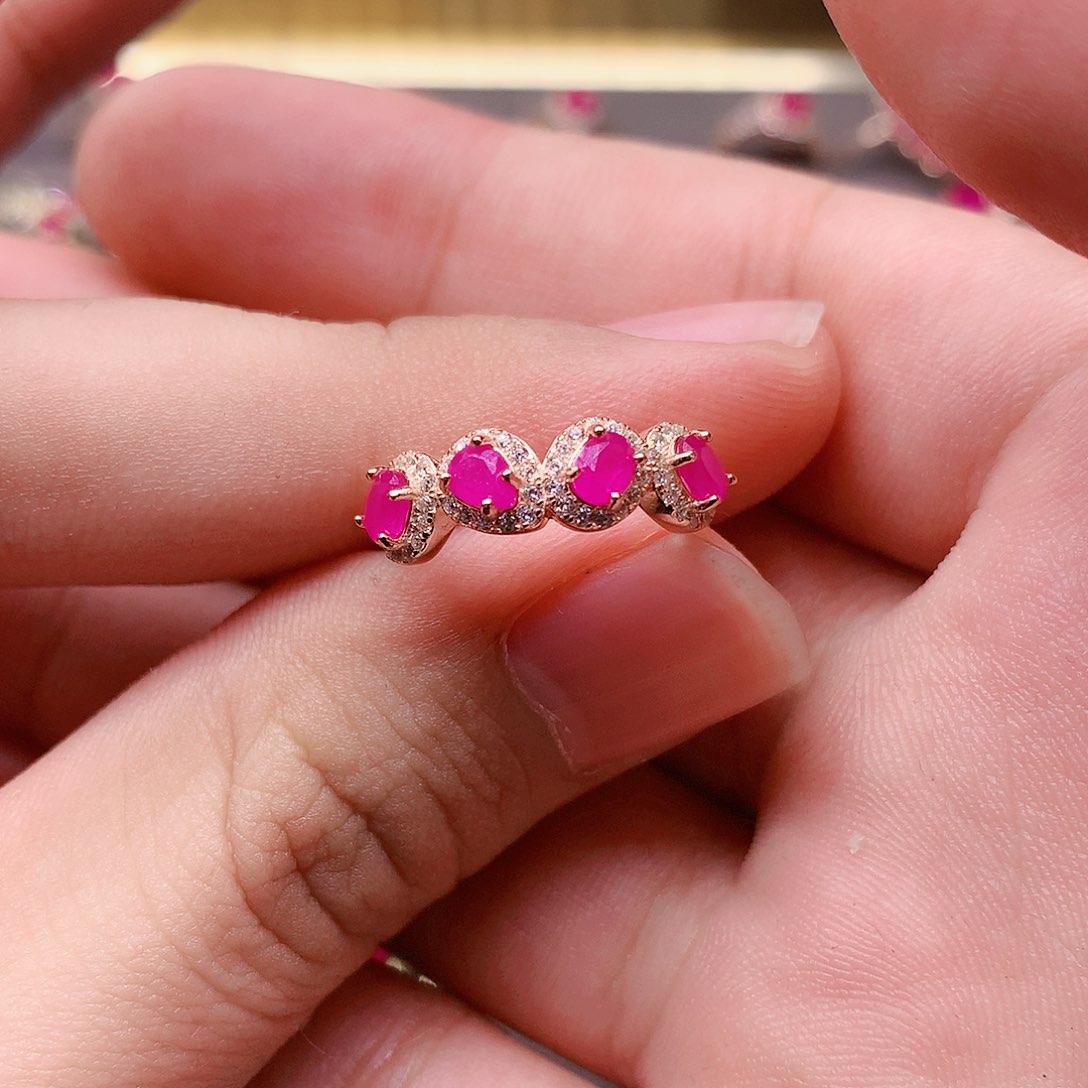 红宝石手链银S925镶嵌