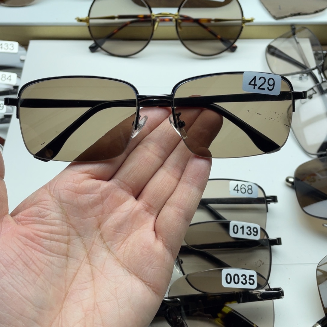 茶水晶半框眼镜 429