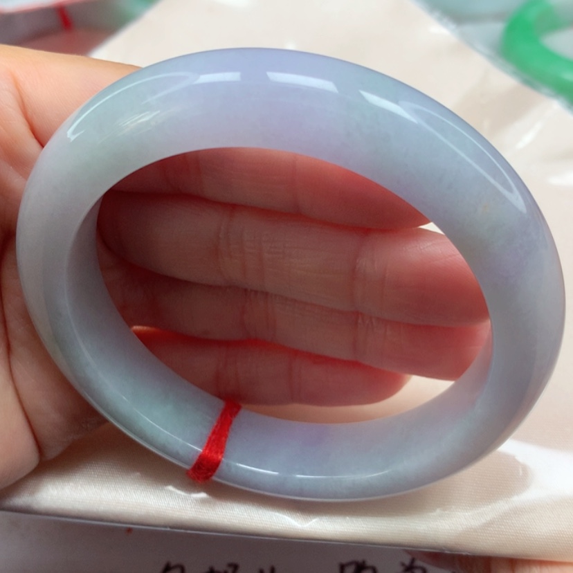 【闪购商品】翡翠手镯未镶嵌冰糯春彩手镯5859圈28号