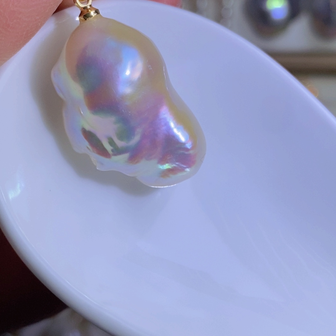 银S925镶嵌天然淡水珍珠淡水珍珠