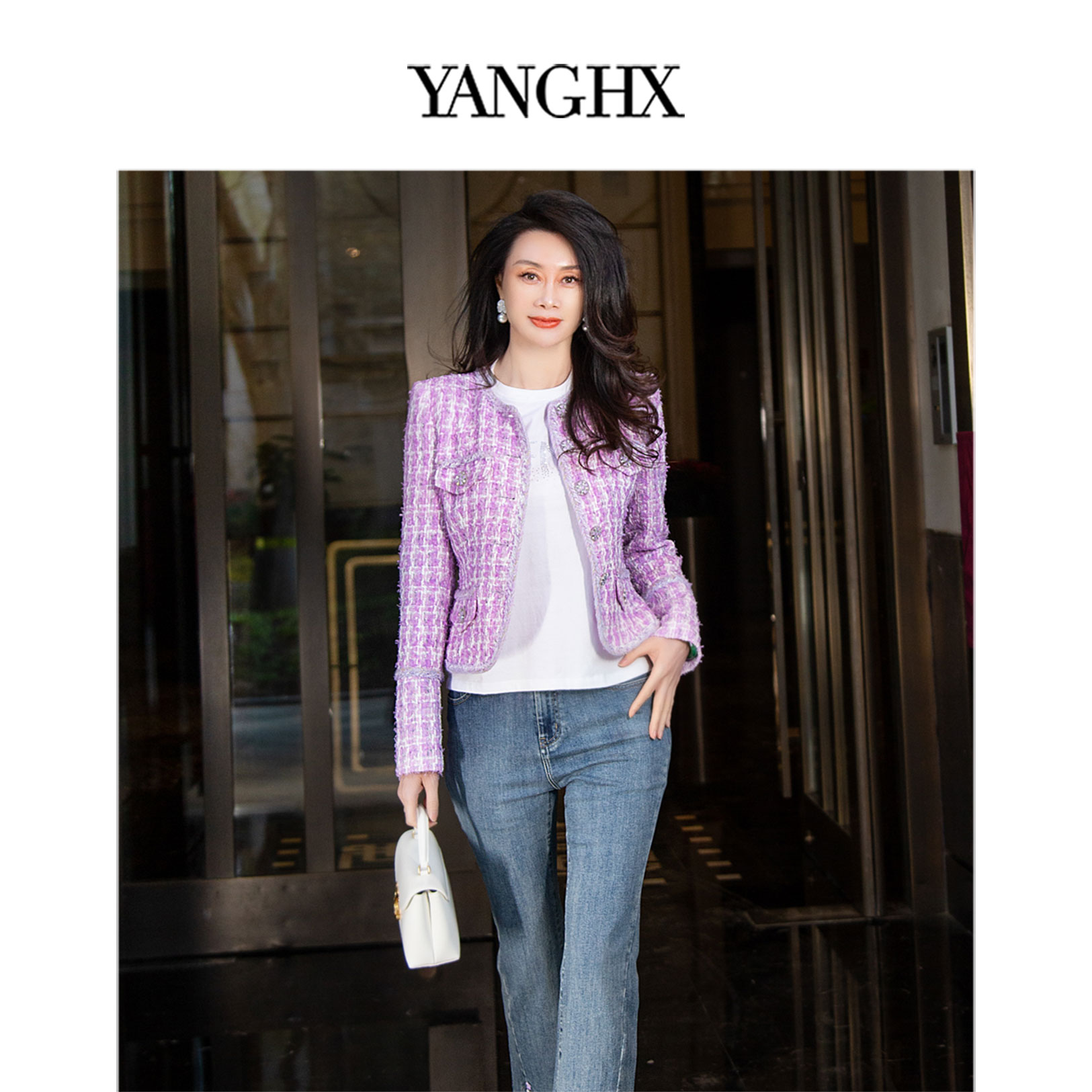 EDFNOT/杨红霞汝意FS薰衣草紫小香风外套