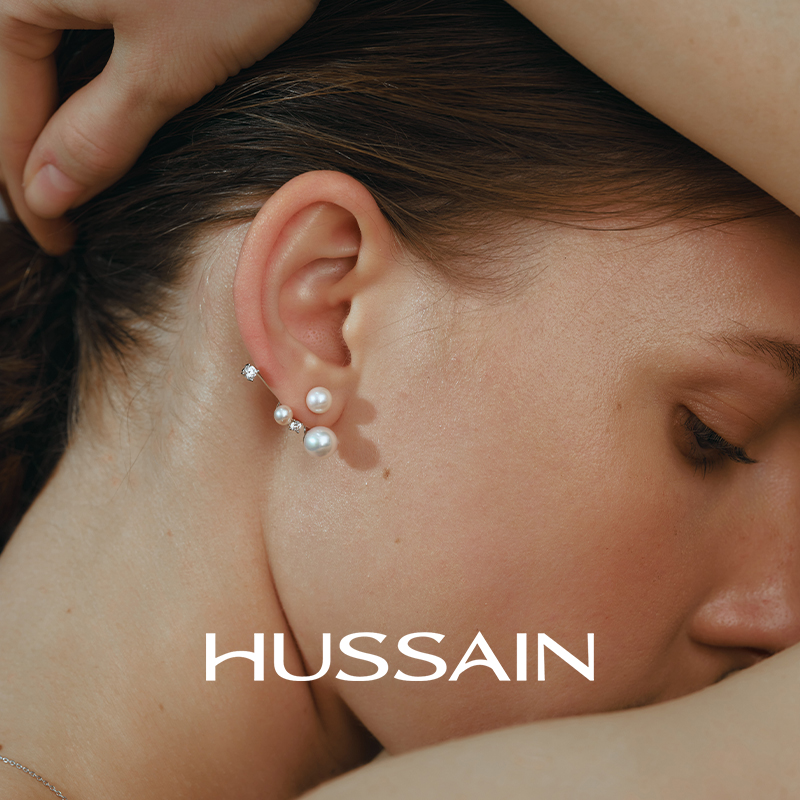 925银合成锆石耳饰 赫生HUSSAIN星点悬浮耳环纯银轻奢清冷感耳饰