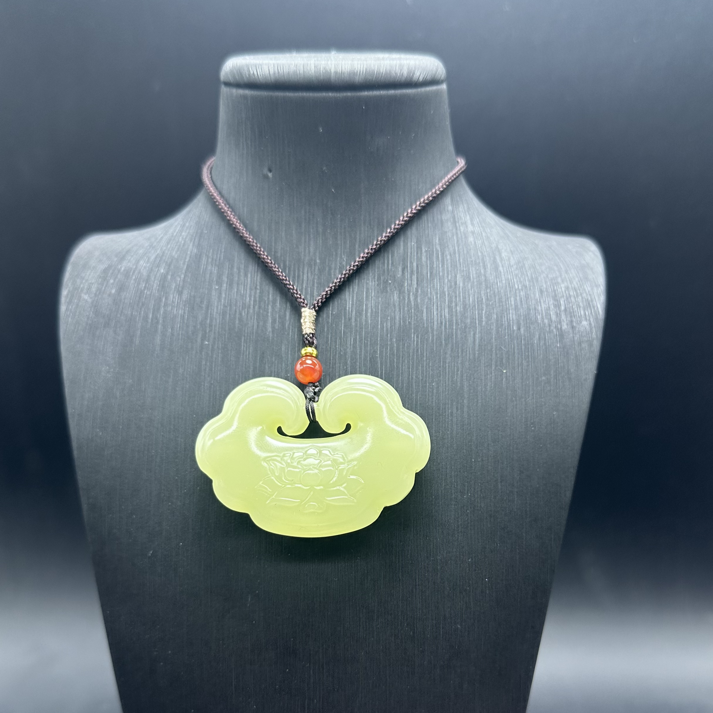 黄口双面莲花平安锁20062