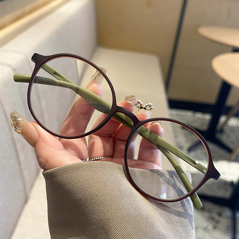 复古椭圆框眼镜显脸小防辐射抗蓝光疲劳眼镜近视女可配度数文艺潮