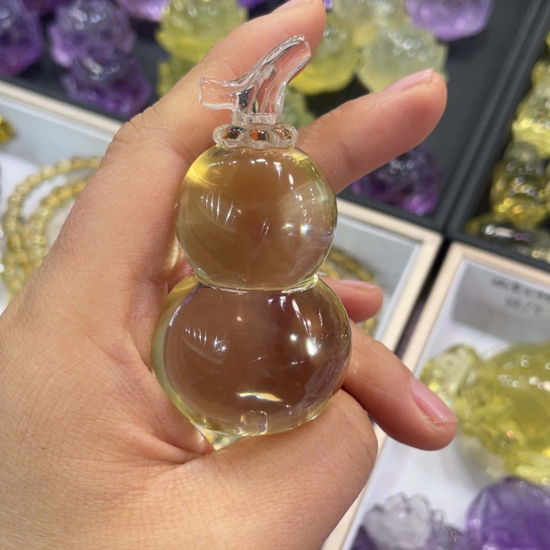黄晶葫芦摆件未镶嵌