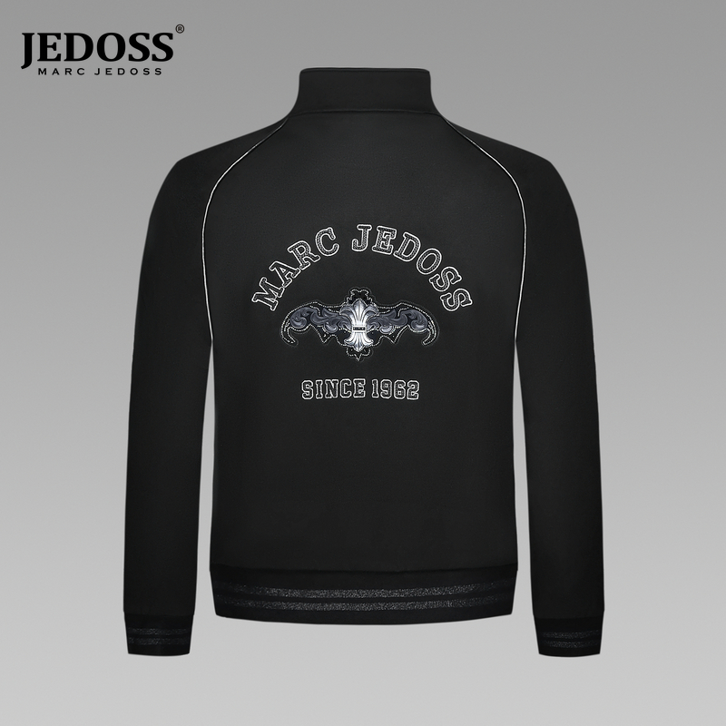 JEDOSS/爵迪斯男装秋冬时尚轻奢LOGO刺绣高周波针织外套SG026