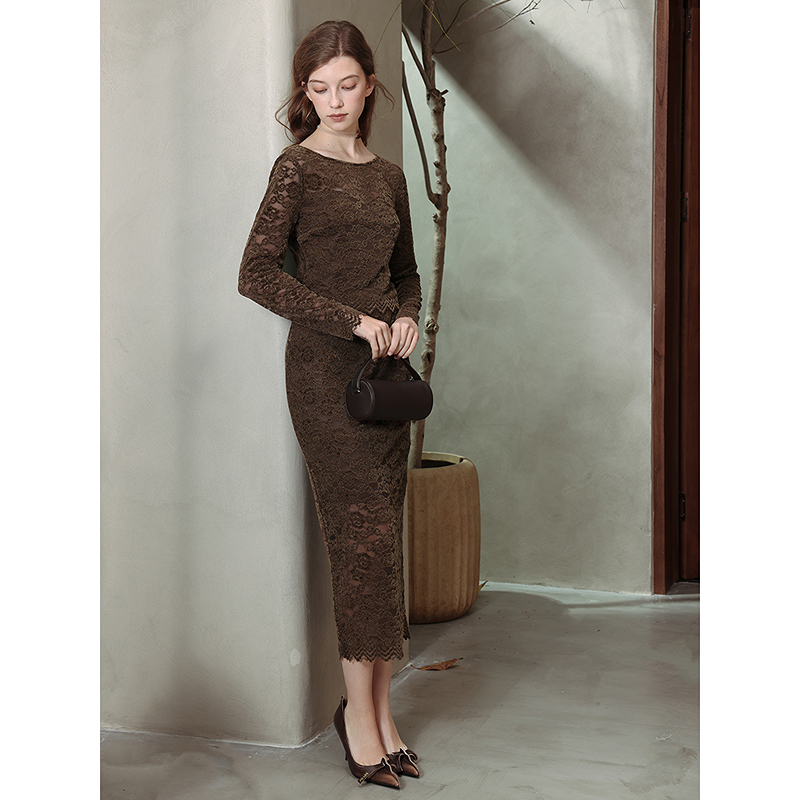 Mix Selection｜花蕾裙2.0 进口立体绒面蕾丝套装女法式MSCJY0940