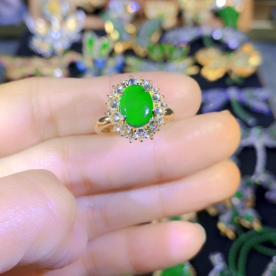 吊坠(不含链)银S925镶嵌翡翠