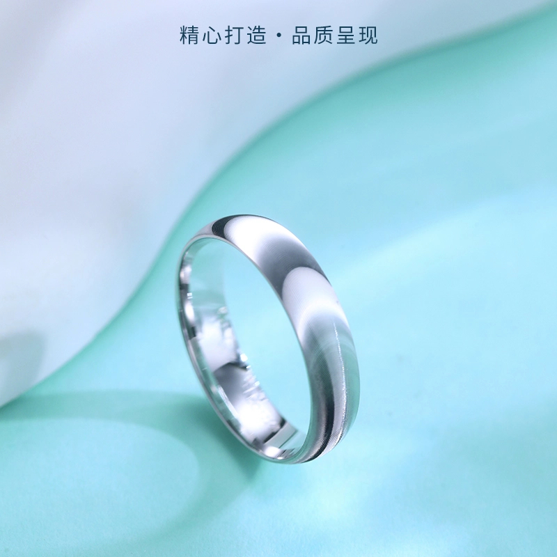 PT990铂金 时尚情侣简约素款闭口猫眼戒指CQ1214A