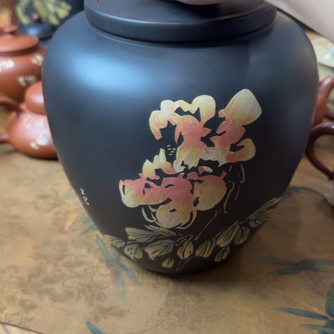 建水紫陶纯手工茶罐
