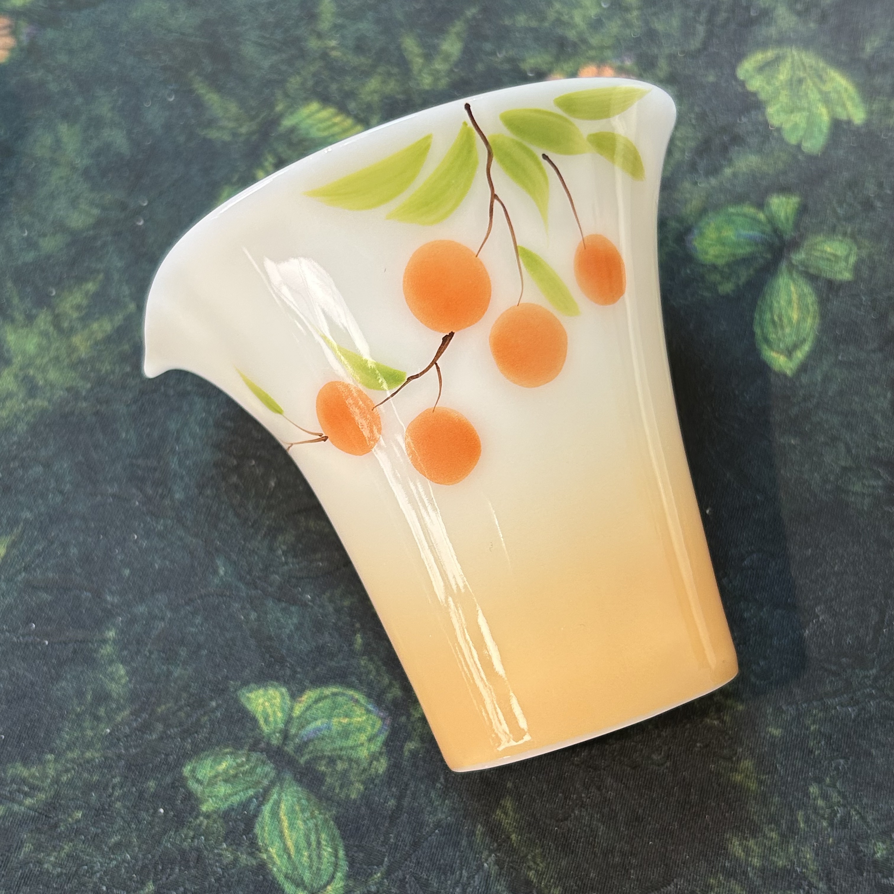 冰种璞玉手绘柿柿如意公道杯