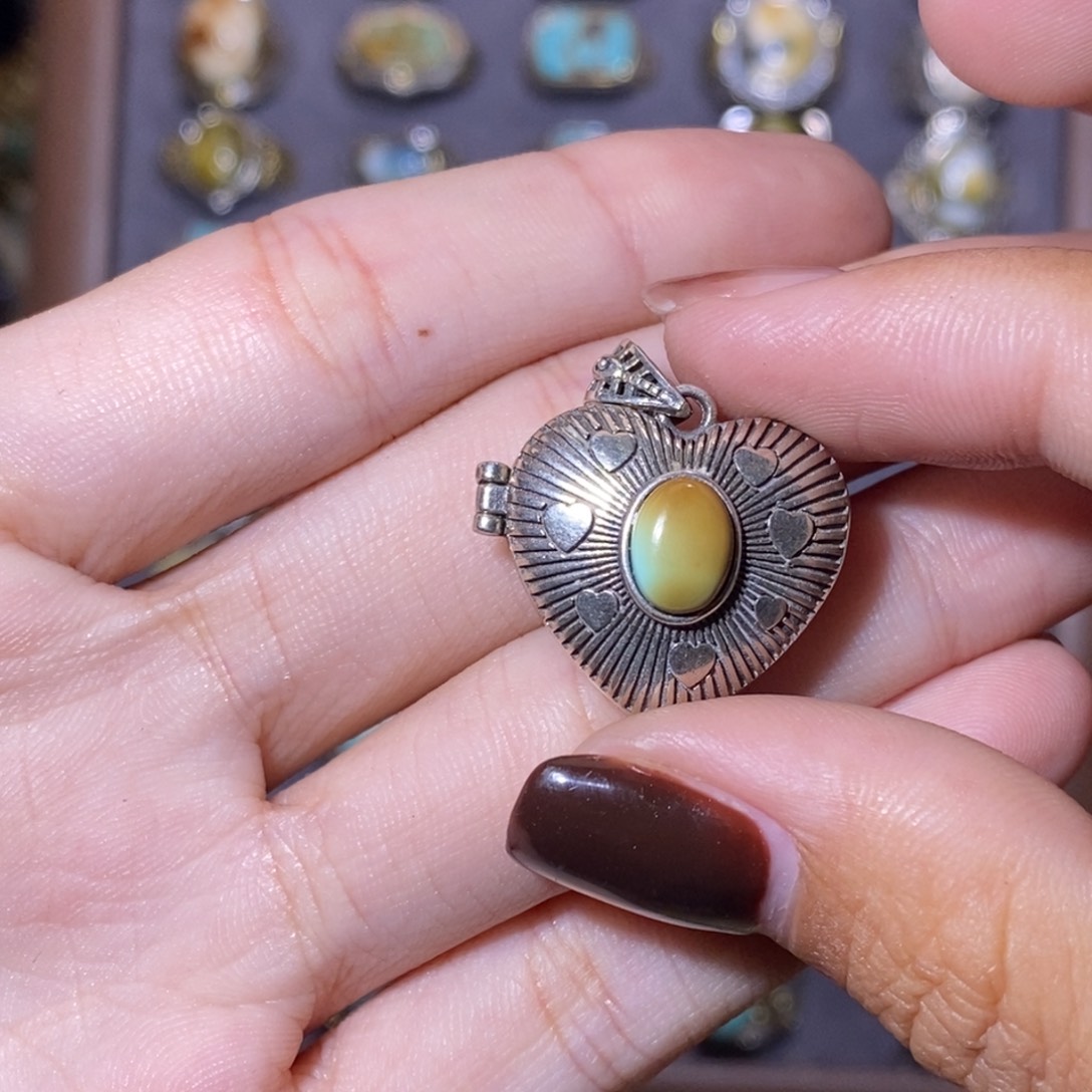 绿松石颈饰银S925镶嵌?****?吊坠