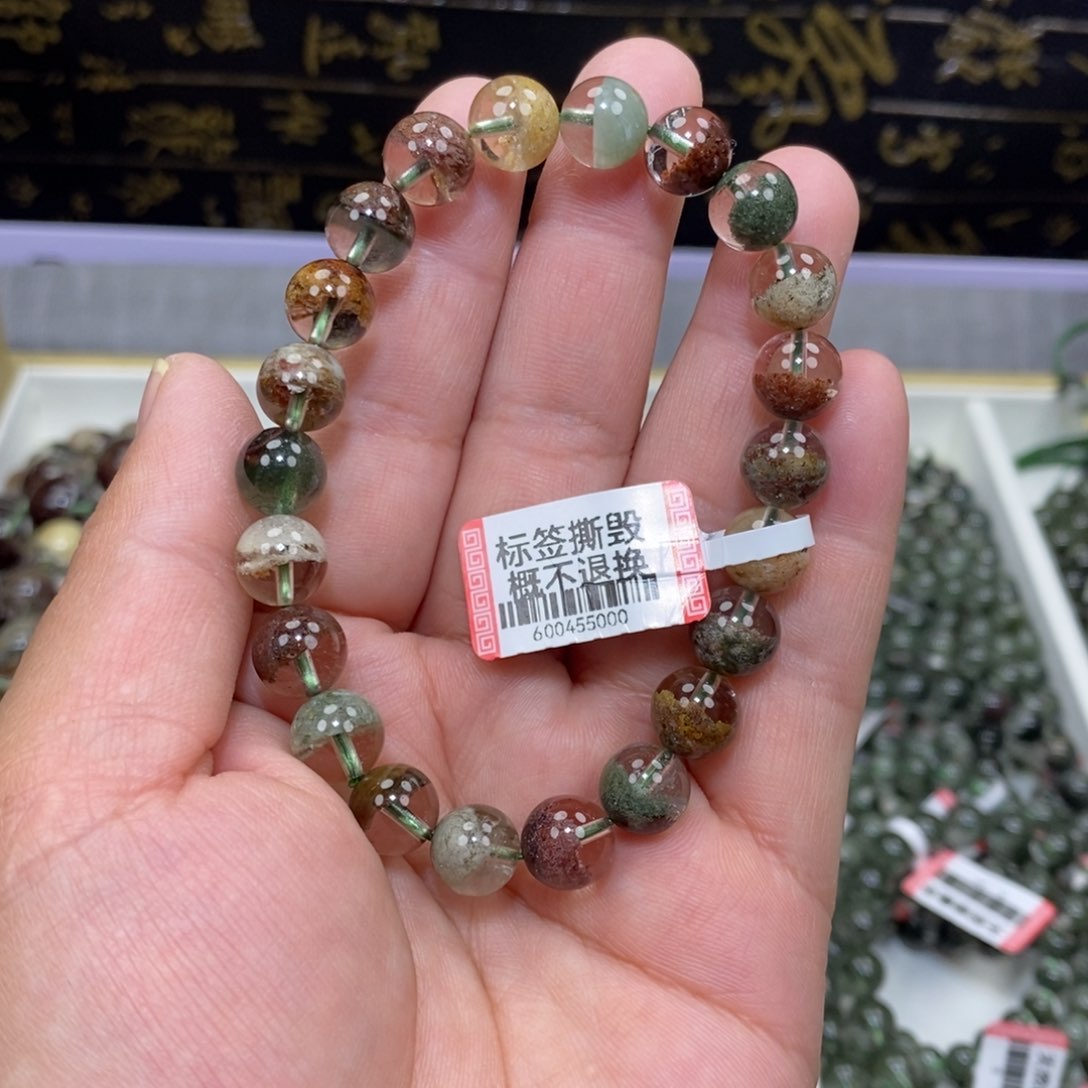 水晶绿幽灵手串未镶嵌慕*?