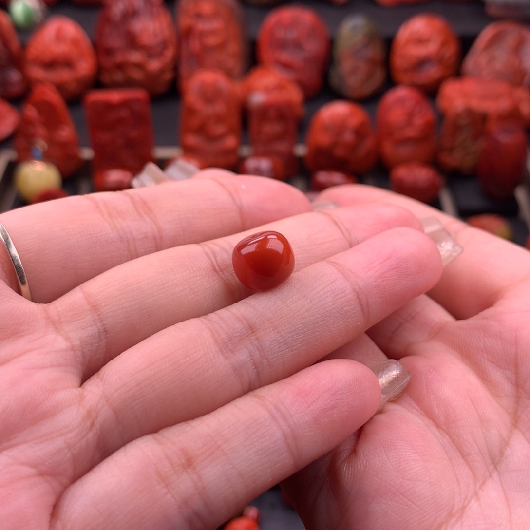 南红玛瑙南红川料原矿老型单珠10.2mm未镶嵌