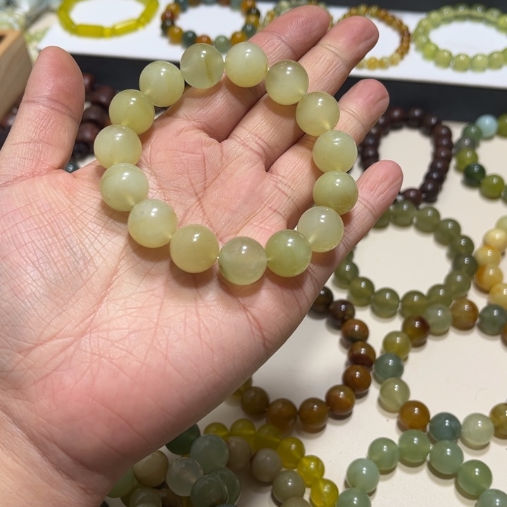 蛇纹石玉未镶嵌手链卡14