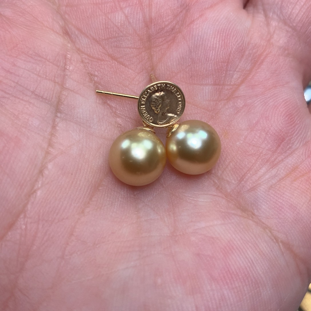 海水珍珠耳饰18K金镶嵌