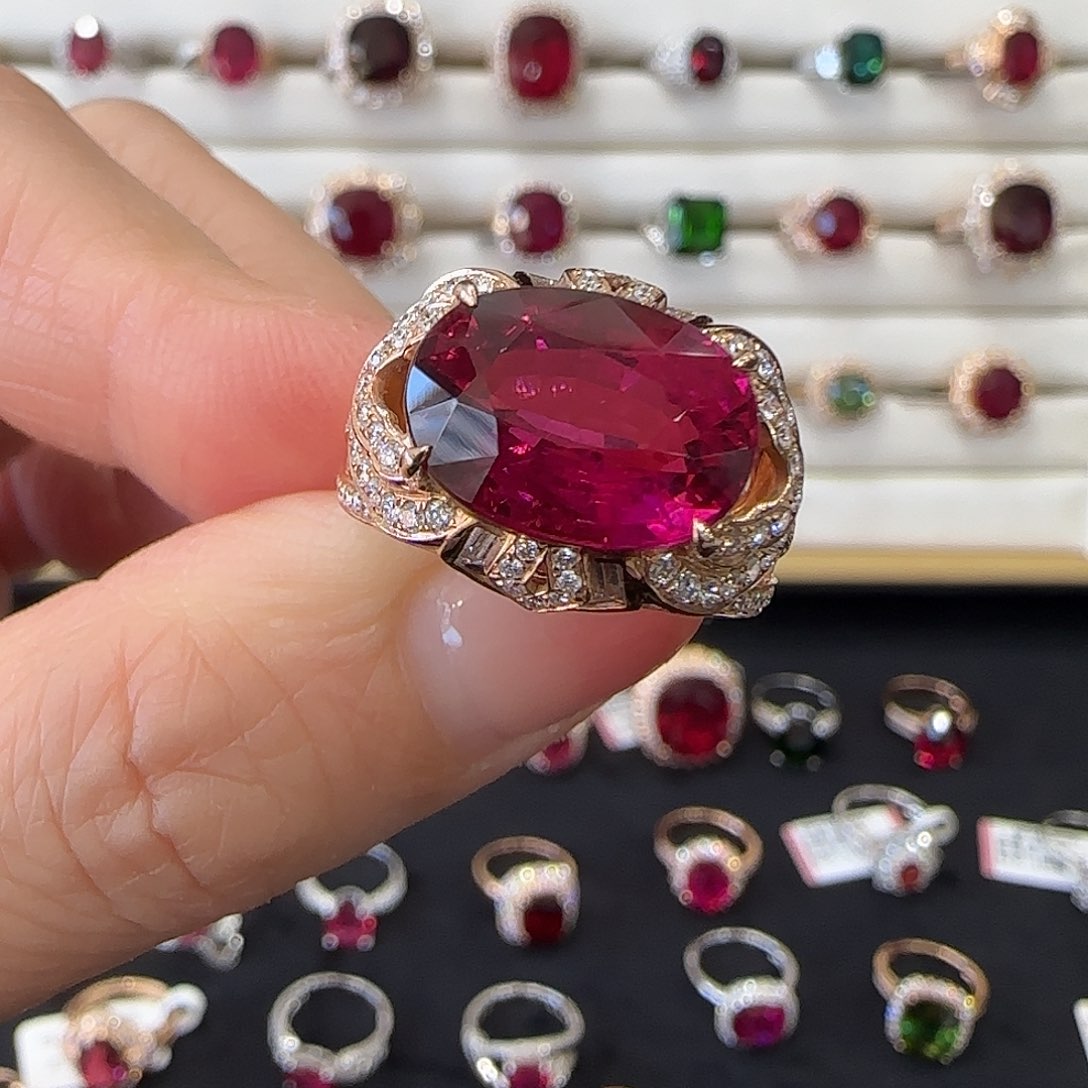 碧玺戒指18K金镶嵌7.53ct