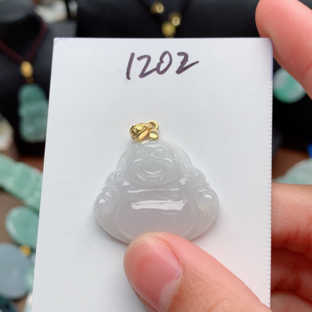 翡翠颈饰银S925镀金镶嵌吊坠