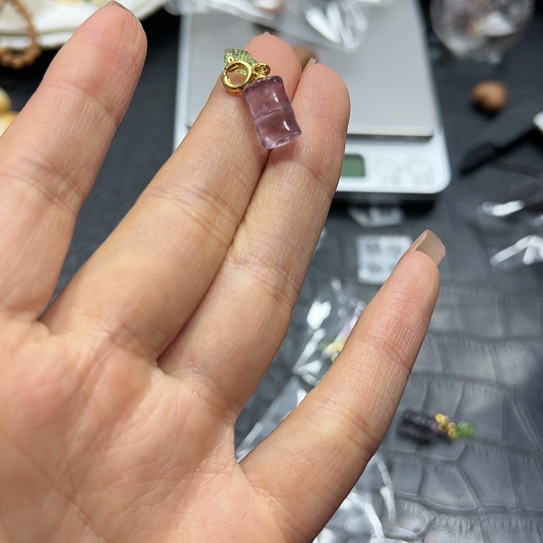 银S925镶嵌手链烟晶紫水晶提溜