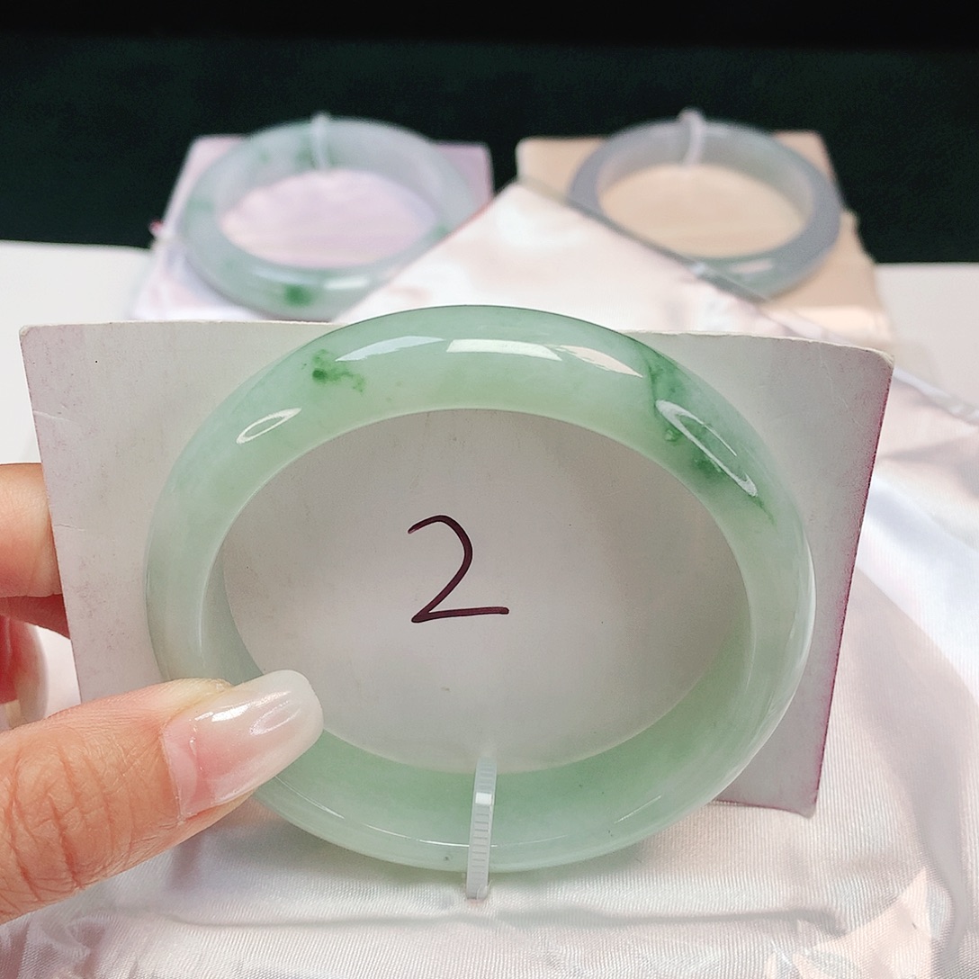 哎***茉翡翠未镶嵌手镯 正圈59