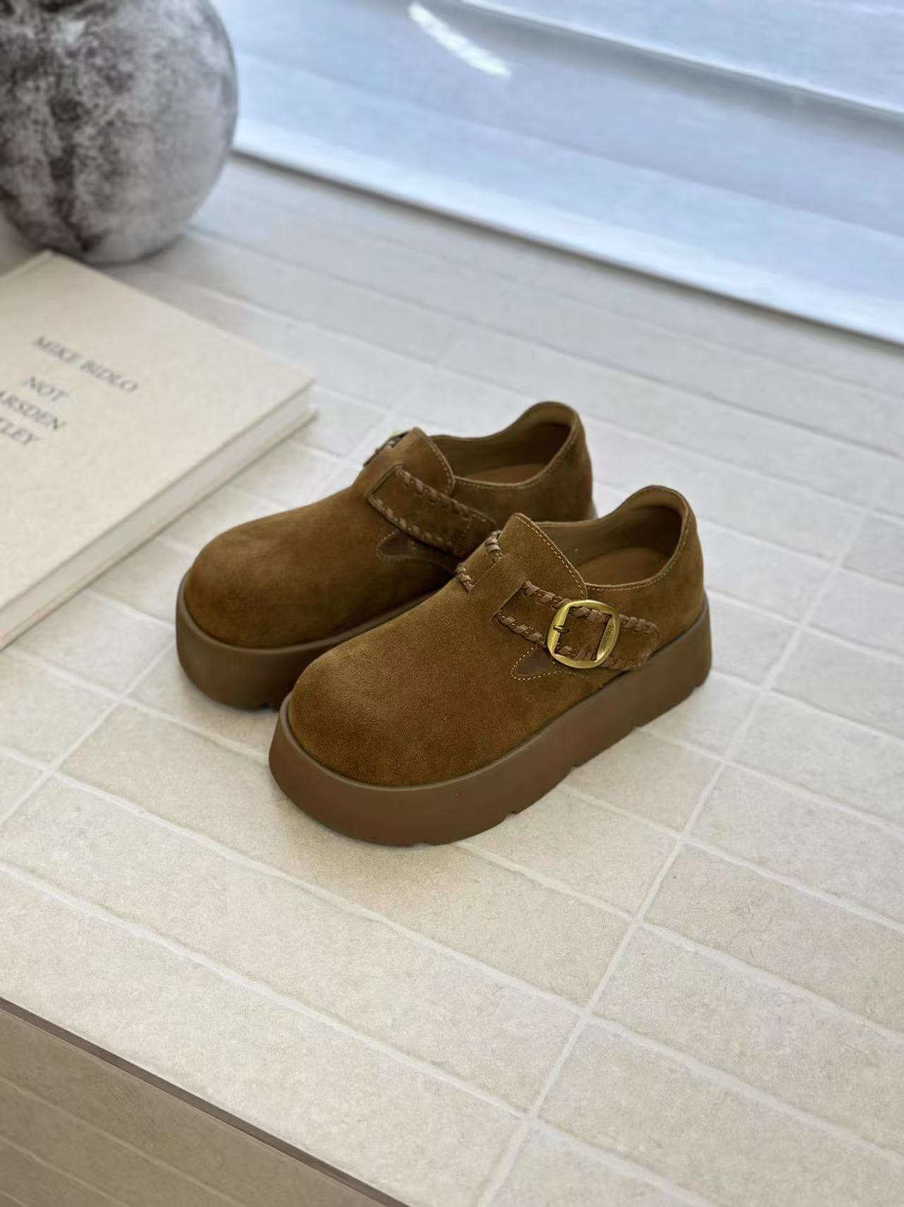 1028/55543/1120 厚底勃肯女秋季新款百搭软底舒适懒人勃肯鞋单鞋