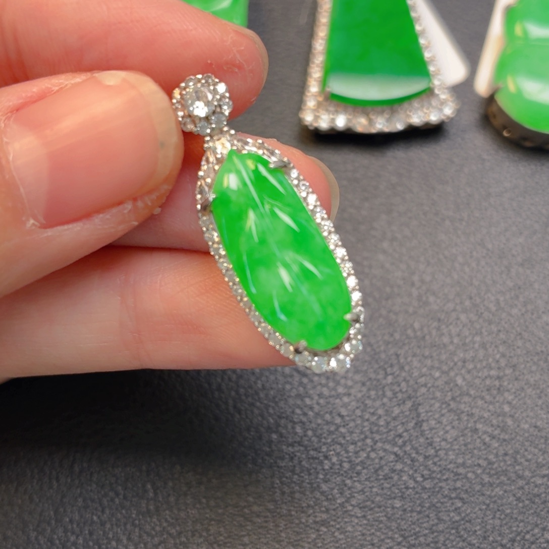 翡翠银S925镶嵌吊坠(不含链)